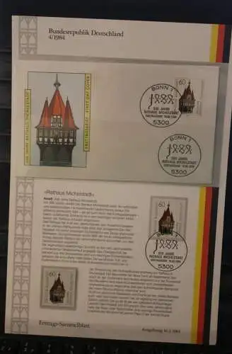 Deutschland  Ersttags-Sammelblatt 1984: Rathaus Michelstadt;  MiNr. 1200