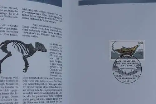 Deutschland 1998; Jahressammlung-ETB der Deutsche POST: UNESCO - Grube Messel;  MiNr. 2006, bitte lesen