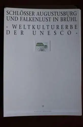 Deutschland Atelier Edition der POST 1997: Schlösser Augustusburg und Falkenlust; Weltkulturerbe der UNESCO; MiNr. 1913