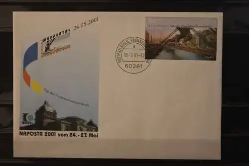 Deutschland 2001,Sonderumschlag USo 28;  NAPOSTA 2001; Wuppertaler Schwebebahn, EST