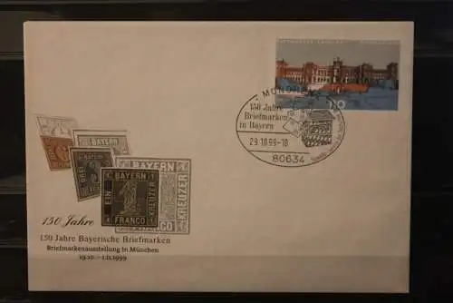 Deutschland 1999,Sonderumschlag USo 11;150 Jahre Bayerische Briefmarken; ESST