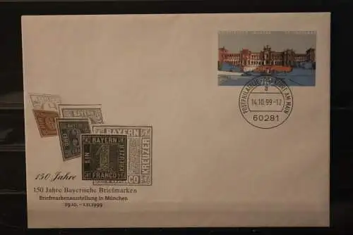 Deutschland 1999,Sonderumschlag USo 11;150 Jahre Bayerische Briefmarken; EST