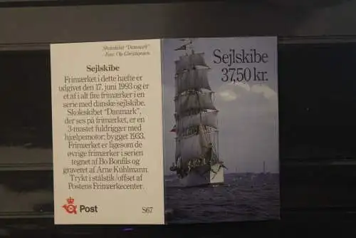 Dänemark Markenheft MH  Segelschiffe, Segelschulschiff, MiNr. 1057;  17.6.1993; MNH