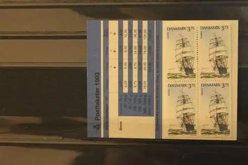 Dänemark Markenheft MH  Segelschiffe, Segelschulschiff, MiNr. 1057;  17.6.1993; MNH