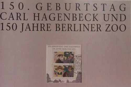 Deutschland Atelier Edition der POST 1994: 150. Geburtstag Zoo Hagenbeck und Berliner Zoo; MiNr. Block 28