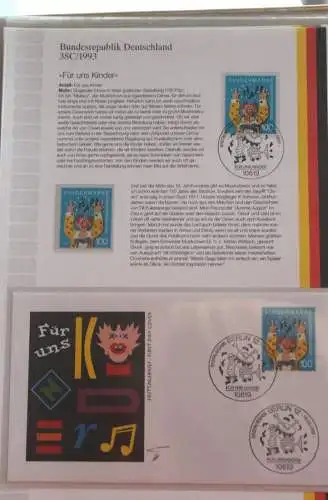 Deutschland  Ersttags-Sammelblatt 1993: Für und Kinder,  MiNr. 1695