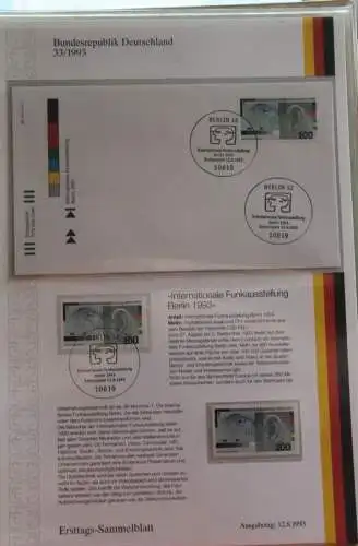 Deutschland  Ersttags-Sammelblatt 1993: Intern. Funkausstellung Berlin; MiNr. 1690