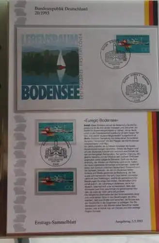 Deutschland  Ersttags-Sammelblatt 1993: Euregio Bodensee, MiNr. 1678