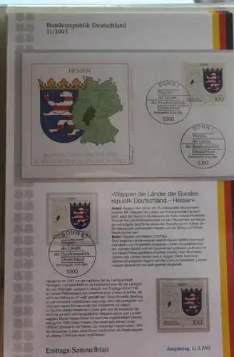 Deutschland  Ersttags-Sammelblatt 1993: Wappen der Länder: Hessen, MiNr. 1660