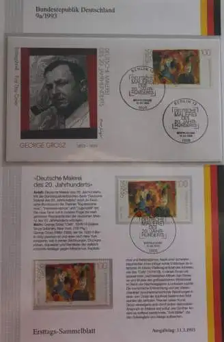 Deutschland  Ersttags-Sammelblatt 1993: Deutsche Malerei: George Grosz, MiNr. 1656