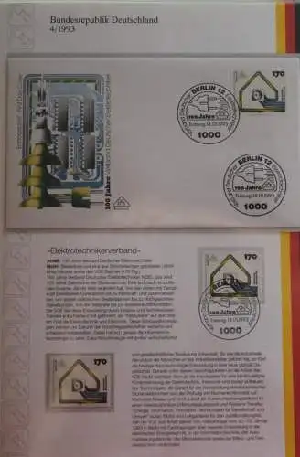 Deutschland  Ersttags-Sammelblatt 1993: 100 Jahre VDE;  MiNr. 1648