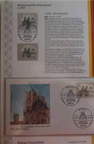 Deutschland  Ersttags-Sammelblatt 1993: 1200 Jahre Münster;  MiNr. 1645