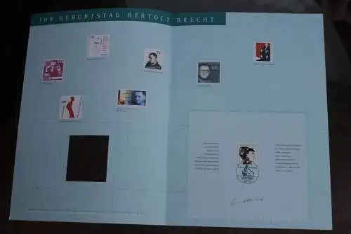 Deutschland Atelier Edition der POST 1998: Berthold Brecht; MiNr. 1972