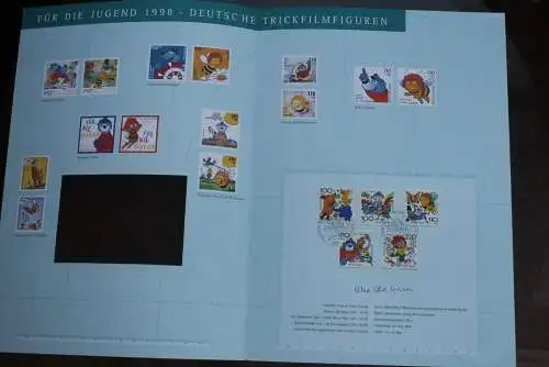 Deutschland Atelier Edition der POST 1998: Deutsche Trickfilmfiguren; MiNr. 1990-94