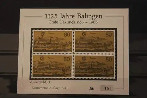 VIGNETTE; BRD 1125 Jahre Balingen; 1988