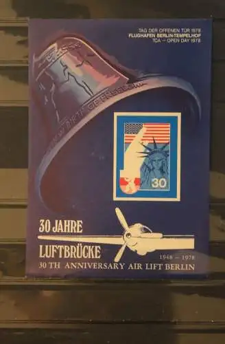 VIGNETTE; BRD  Vignettenblock der Luftbrücken-Ausgabe 30 Jahre Air Lift Berlin 1978