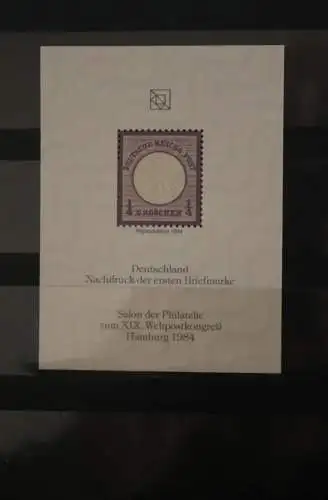 VIGNETTE; Deutsches Reich  Nachdruck Nr. 1 zum Weltpostkongress Hamburg 1984; UPU