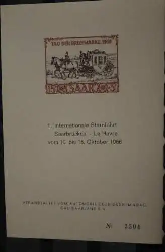 VIGNETTE; BRD, Vignette, Saar Tag der Briefmarke 1950, nummeriert