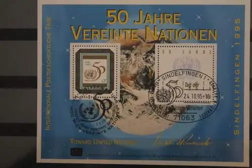 VIGNETTE; BRD, Vignette 50 Jahre UNO; Sindelfingen 1995