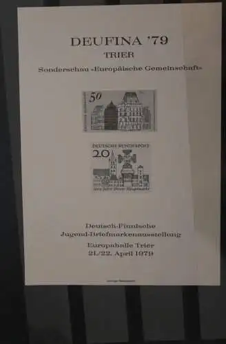 VIGNETTE; Schwarzdruck DEUFINA '79 Trier Sonderschau Europäische Gemeinschaft