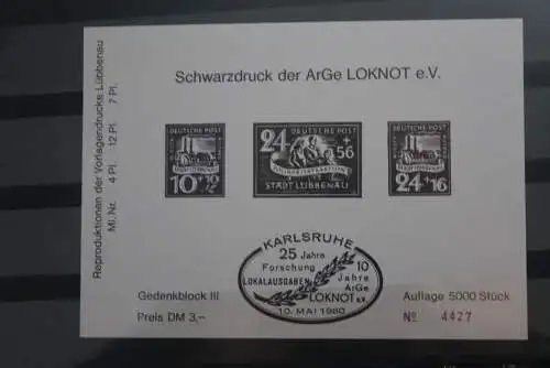 VIGNETTE; Schwarzdruck ArGe LOKNOT, Karlsruhe 1980, nummeriert