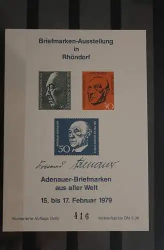 VIGNETTE; BRD Adenauer Briefmarkenausstellung 1979, nummeriert