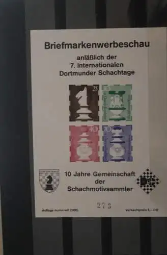 VIGNETTE; BRD Vignettenblock Schachmotivsammler; Dortmunder Schachtage, nummeriert