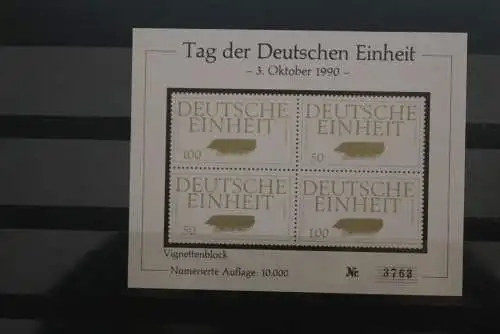 VIGNETTE; BRD Tag der Deutschen Einheit 3.Oktober 1990, nummeriert