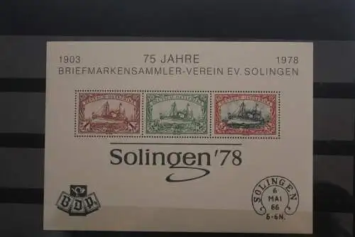 VIGNETTE; BRD Deutsch-Ostafrika zu 75 Jahre Briefmarkensammler-Verein Solingen '78