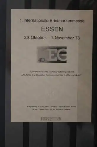 VIGNETTE; BRD Schwarzdruck Europäische Gemeinschaft zur Messe Essen '76; nummeriert