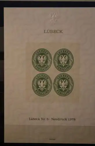 VIGNETTE; Lübeck Nr. 8  Neudruck 1978, nummeriert, Prägedruck