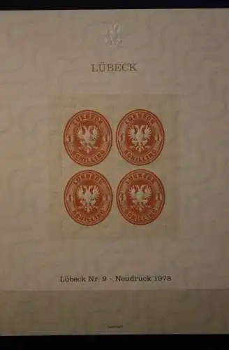 VIGNETTE; Lübeck Nr. 9  Neudruck 1978, nummeriert, Prägedruck