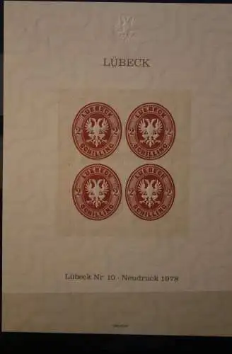 VIGNETTE; Lübeck Nr. 10  Neudruck 1978, nummeriert, Prägedruck