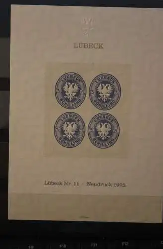 VIGNETTE; Lübeck Nr. 11 Neudruck 1978, nummeriert, Prägedruck