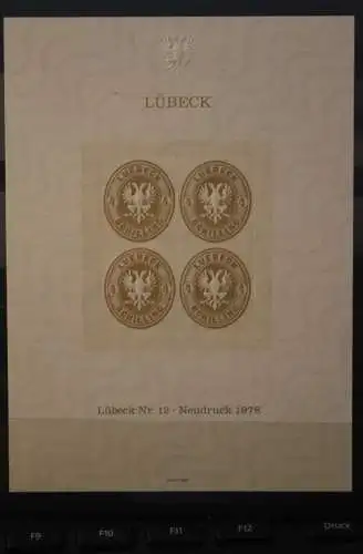 VIGNETTE; Lübeck Nr. 12 Neudruck 1978, nummeriert, Prägedruck