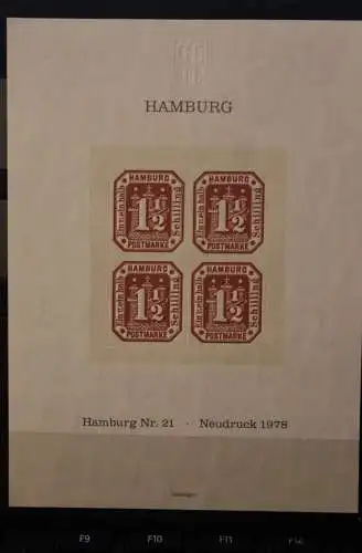 VIGNETTE; Hamburg Nr. 21; Neudruck zur NAPOSTA '81, nummeriert, Prägedruck