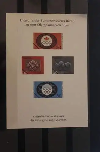 Vignette:BRD;Für den Sport,Offizieller Druck der Deutsche Sporthilfe; Entwürfe Olympiamarken 1976