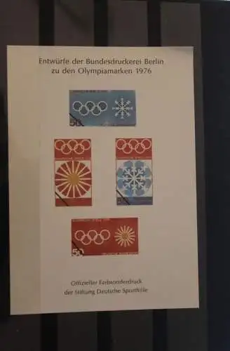 Vignette:BRD;Für den Sport,Offizieller Druck der Deutsche Sporthilfe; Entwürfe Olympiamarken 1976