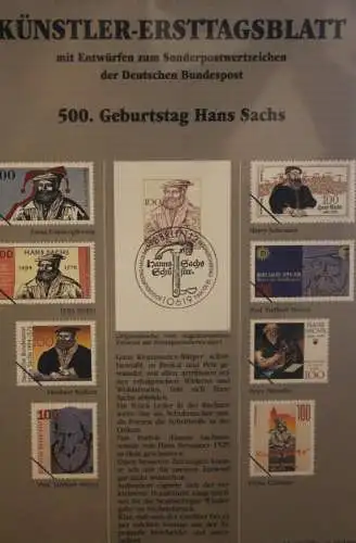 Deutschland, Künstler-Ersttagsblatt 1994: Hans Sachs, MiNr 1763