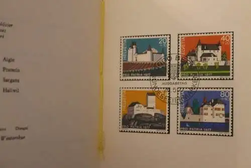 Schweiz 1977,  PTT- Sammelheft  Nr. 154, Pro Patria, Burgen,  ESST