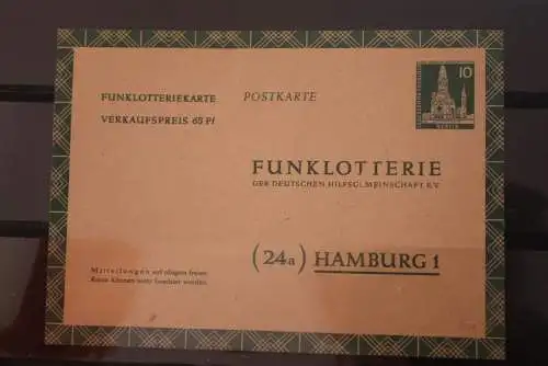 Berlin, Funklotterie-Postkarte, Funkpost Lotterie 1957, FP 5, ungebraucht