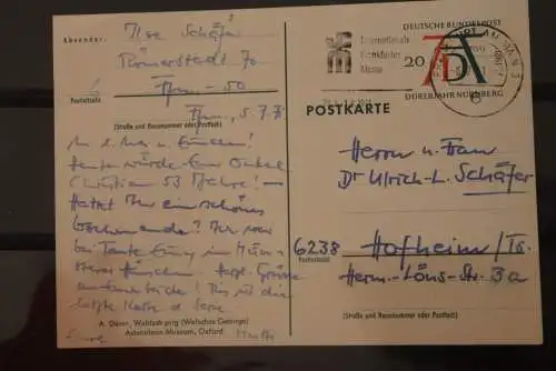 Dürer Sonderpostkarte 1971; PSo3/02; Welsch Pirg; befördert