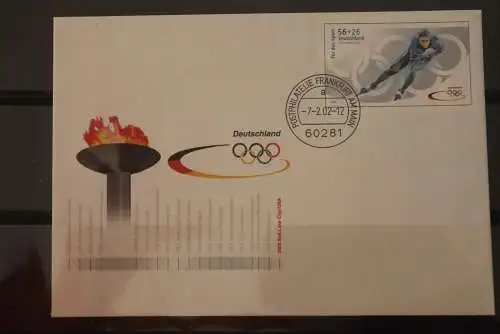 Deutschland 2002; Sonderumschlag "Olympische Winterspiele"; USo24, gebraucht, EST