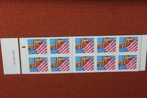 U.S.A. 1996; Flagge vor Gebäude, Markenheft MH 0-197, MNH