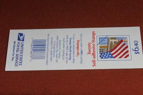 U.S.A. 1995, Flagge vor Hausfassade; Folienblatt FB 22, MNH