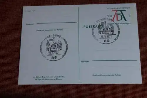 Dürer Sonderpostkarte 1971; PSo3/04; Engelsmesse; SST Nürnberg Eisenbahn - Stempel