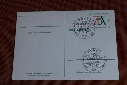 Dürer Sonderpostkarte 1971; PSo3/04; Engelsmesse; ESST Bonn