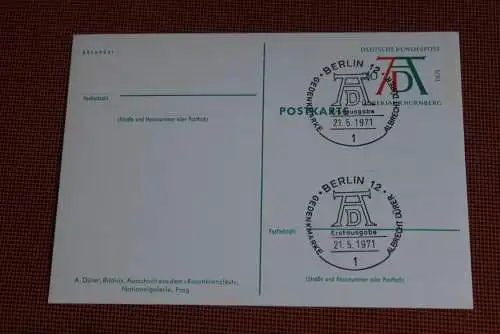 Dürer Sonderpostkarte 1971; PSo3/05;  Rosenkranzfest, ESST Berlin