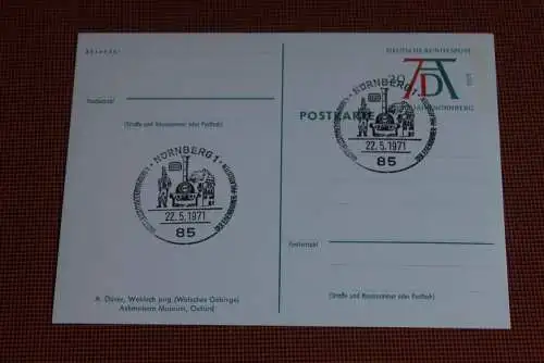 Dürer Sonderpostkarte 1971; PSo3/02; Welsch Pirg; SST Nürnberg; Eisenbahn - Stempel