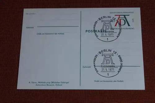 Dürer Sonderpostkarte 1971; PSo3/02; Welsch Pirg; ESST Berlin